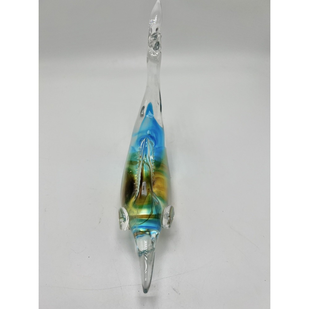 Vintage Art Glass Sculpture Swordfish Fish Sailfish Artisan - Picture 5 of 11